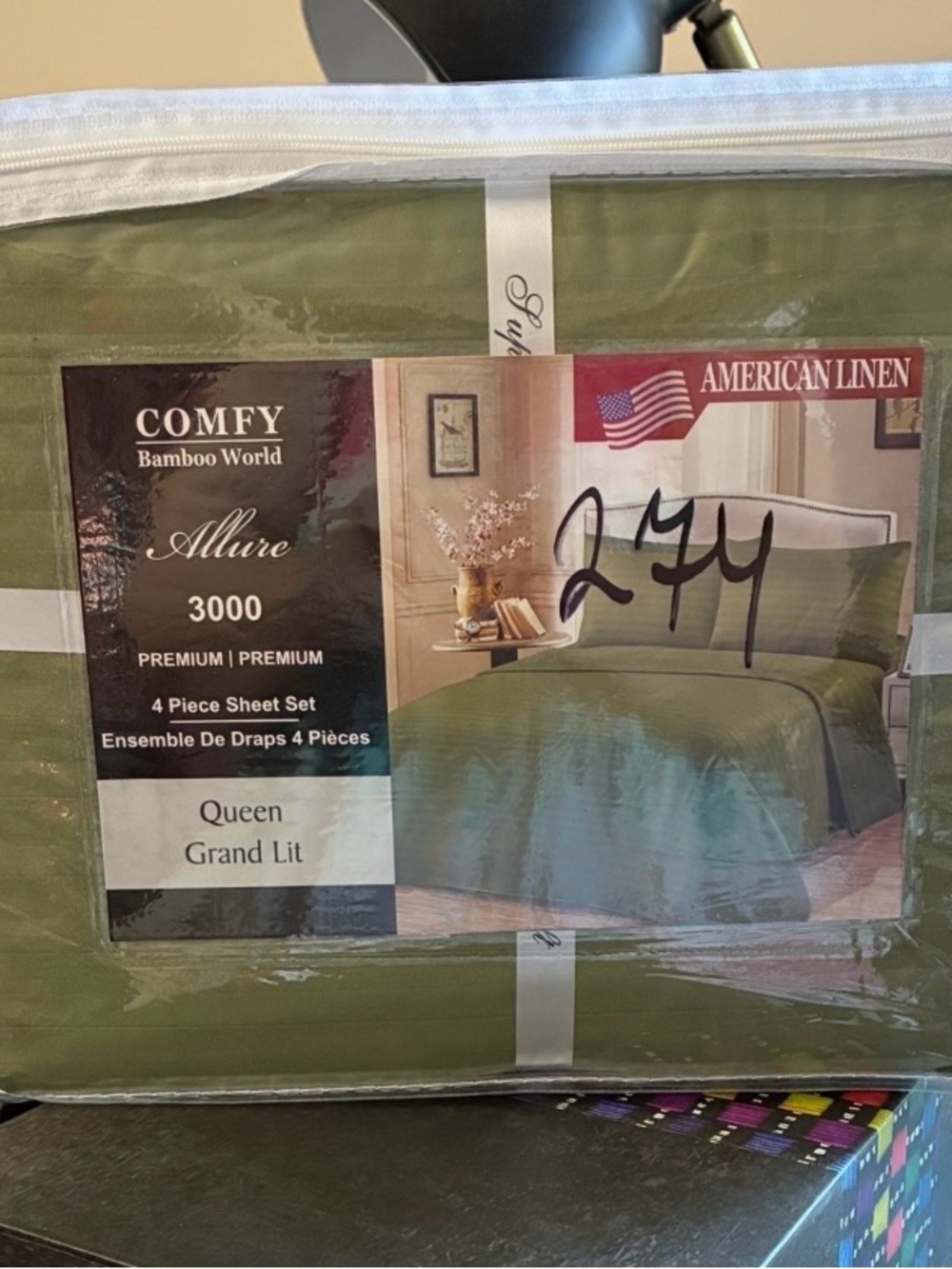 Allure 3000 Olive Green Sheet Set -